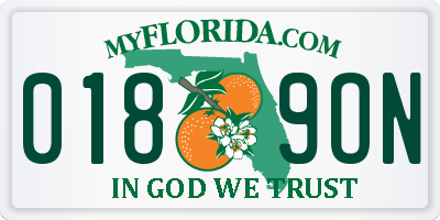 FL license plate 0189ON