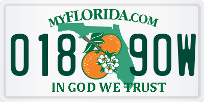 FL license plate 0189OW