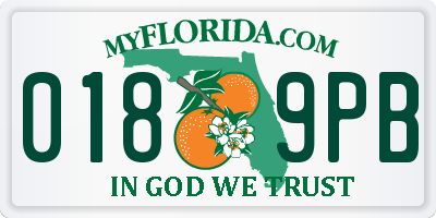 FL license plate 0189PB