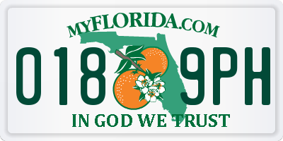 FL license plate 0189PH