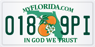 FL license plate 0189PI