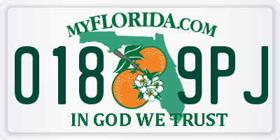 FL license plate 0189PJ