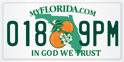 FL license plate 0189PM
