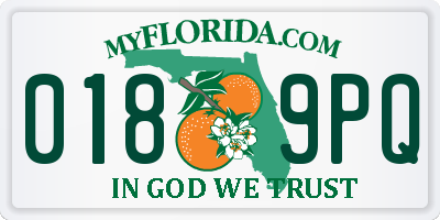 FL license plate 0189PQ