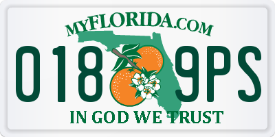 FL license plate 0189PS