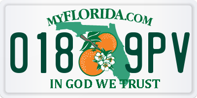 FL license plate 0189PV