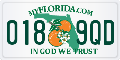FL license plate 0189QD