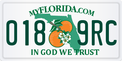 FL license plate 0189RC