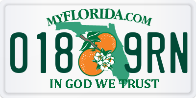FL license plate 0189RN