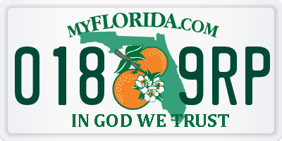 FL license plate 0189RP