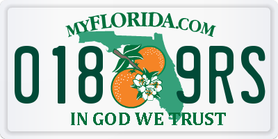 FL license plate 0189RS