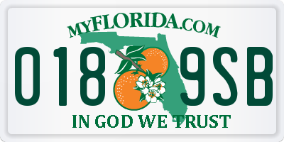 FL license plate 0189SB