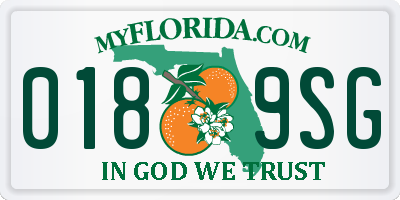FL license plate 0189SG