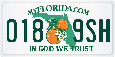 FL license plate 0189SH