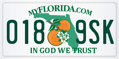 FL license plate 0189SK