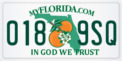 FL license plate 0189SQ