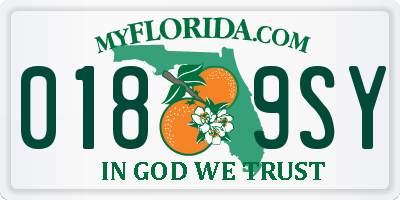 FL license plate 0189SY