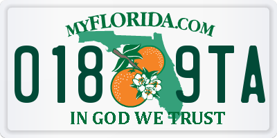 FL license plate 0189TA