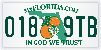 FL license plate 0189TB