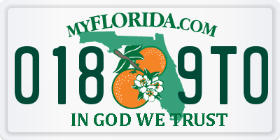 FL license plate 0189TO