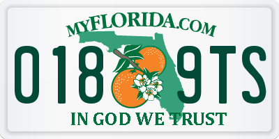 FL license plate 0189TS