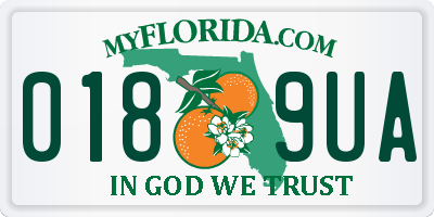 FL license plate 0189UA