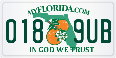 FL license plate 0189UB