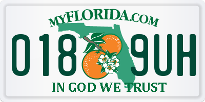FL license plate 0189UH