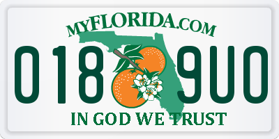FL license plate 0189UO