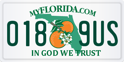 FL license plate 0189US