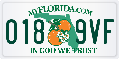 FL license plate 0189VF