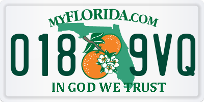 FL license plate 0189VQ