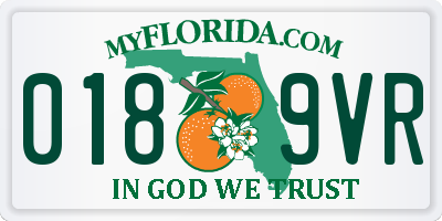 FL license plate 0189VR