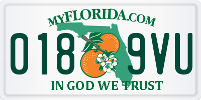 FL license plate 0189VU