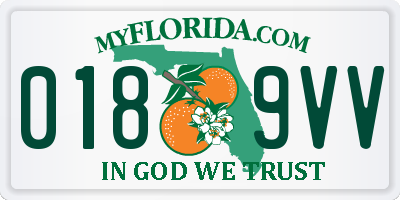 FL license plate 0189VV