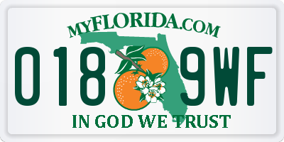 FL license plate 0189WF