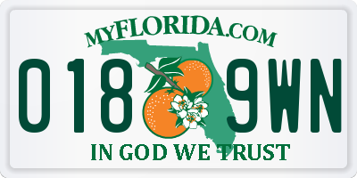 FL license plate 0189WN
