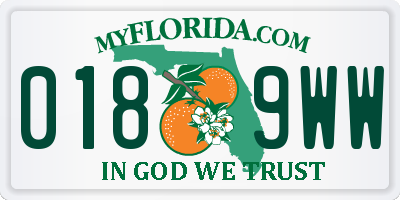 FL license plate 0189WW