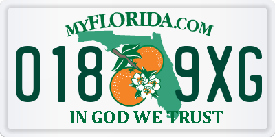 FL license plate 0189XG