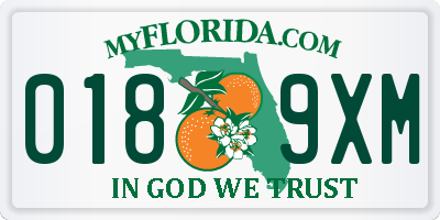 FL license plate 0189XM