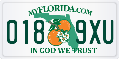 FL license plate 0189XU