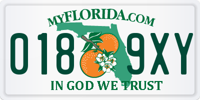 FL license plate 0189XY