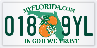 FL license plate 0189YL