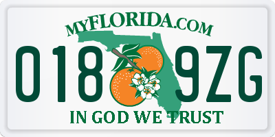FL license plate 0189ZG