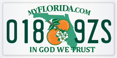 FL license plate 0189ZS