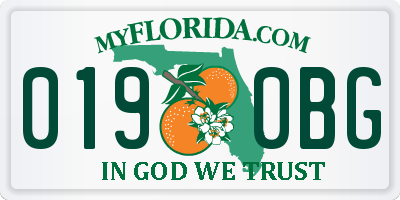 FL license plate 0190BG