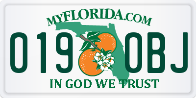 FL license plate 0190BJ