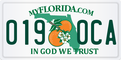 FL license plate 0190CA