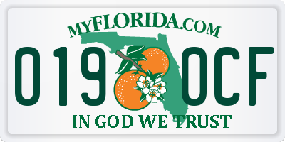 FL license plate 0190CF