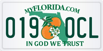 FL license plate 0190CL
